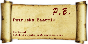 Petruska Beatrix névjegykártya