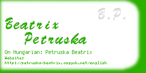 beatrix petruska business card